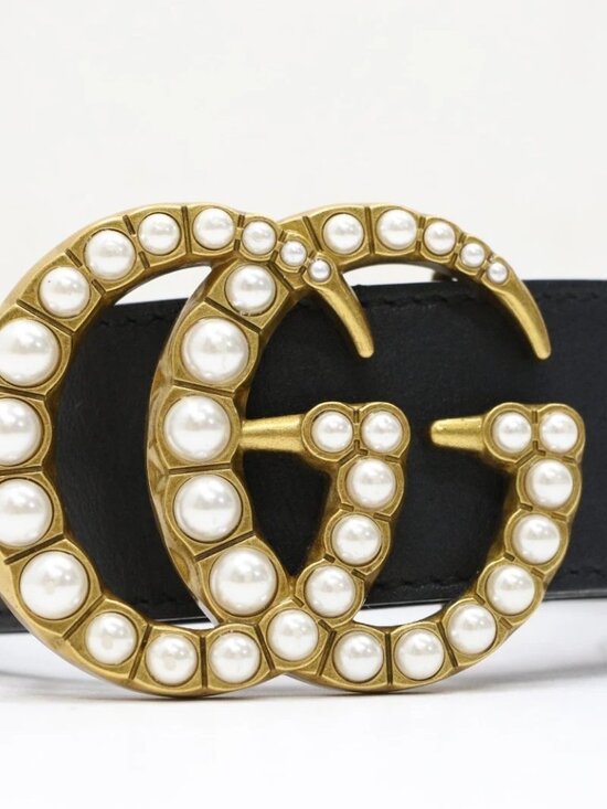 GUCCI 453260 Double G Belt Leather Black Size 25 US / 38 IT main image 4